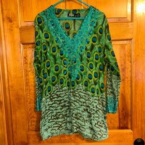 Sol Women’s Tunic or Swim cover up Size 1X -EUC